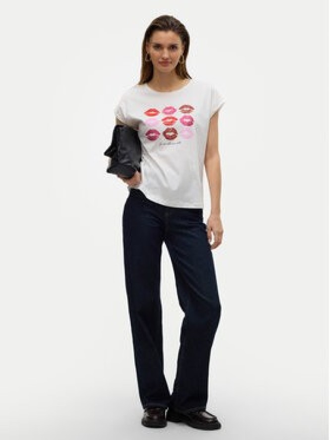 Vero Moda T-Shirt Cysma 10328272 Biały Regular Fit