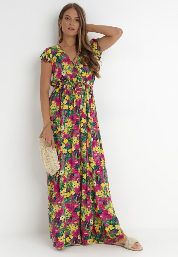 Żółto-Różowa Sukienka Oceshi