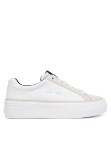 Calvin Klein Sneakersy Vulc Flatf Laceup HW0HW03086 Biały
