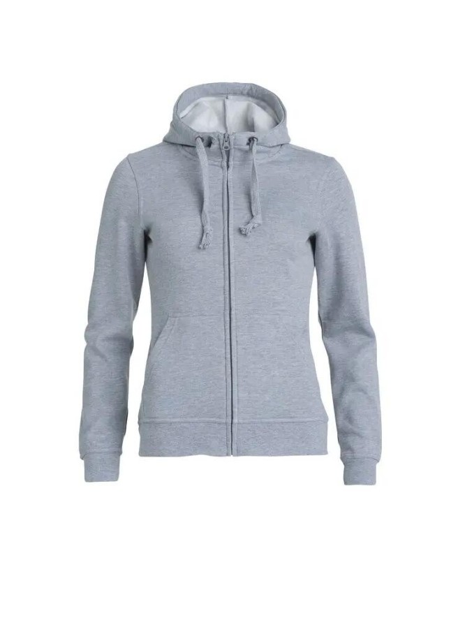 clique Basic Hoody Full Zip Women – bluza z kapturem szary melanż