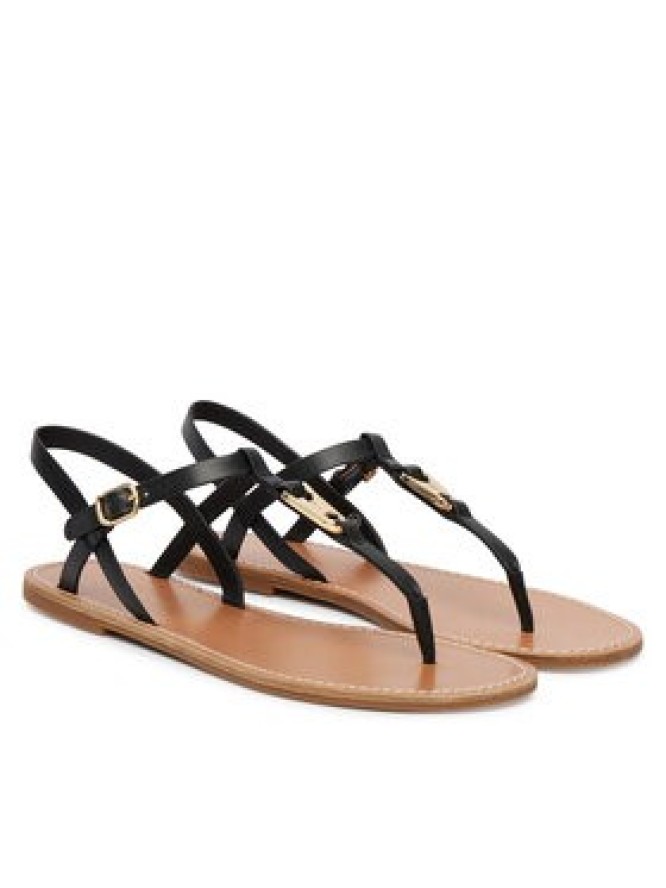 Tommy Hilfiger Sandały Leather Thong Sandal FW0FW09127 Czarny