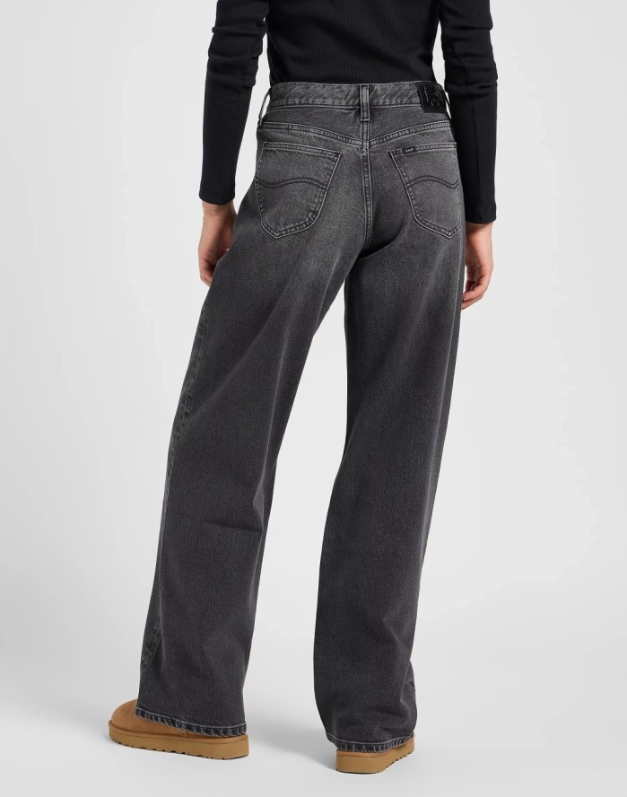DAMSKIE SPODNIE LEE LOW SLUNG SLOUCH CHARRED BLACK 112371088