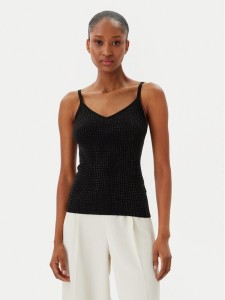 Fracomina Top FR25ST4006K410J9 Czarny Slim Fit