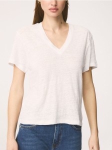 Lniany t-shirt - biały