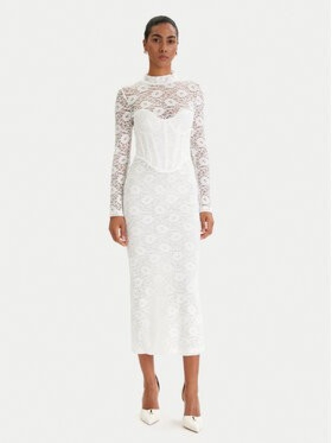 Bardot Sukienka koktajlowa Carmen 60189DB Biały Slim Fit