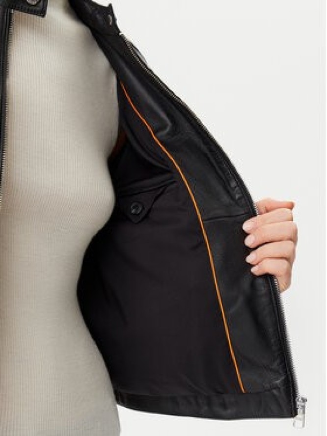 BOSS Kurtka skórzana C_Saleste 50522033 Czarny Regular Fit