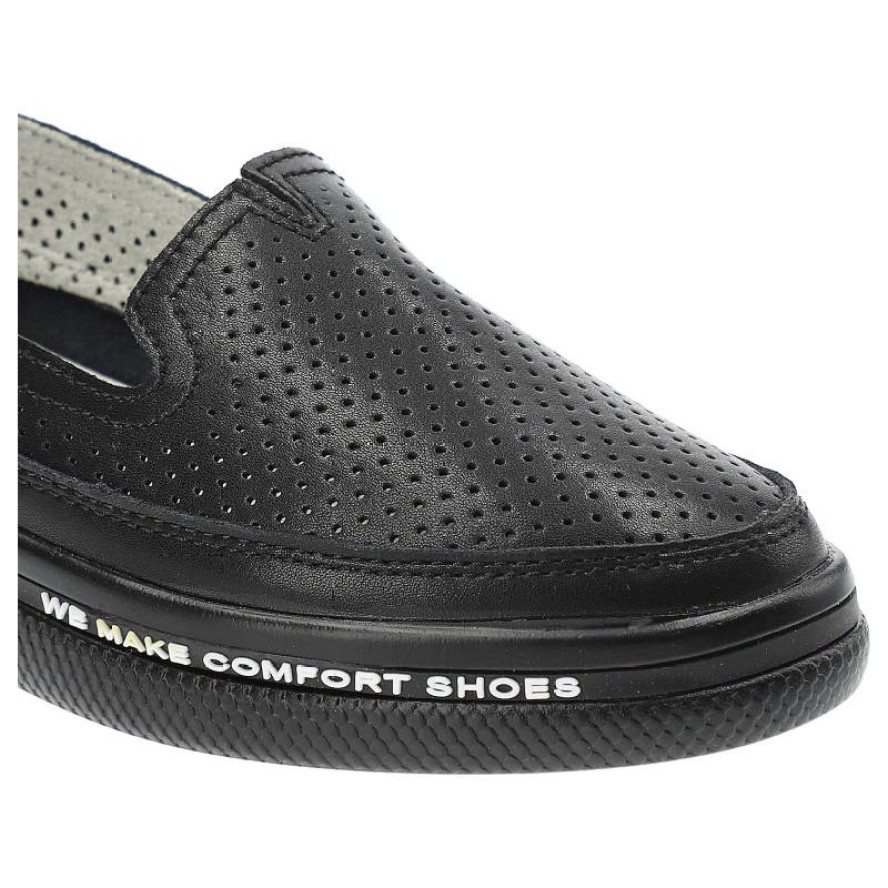 Czarne Półbuty Filippo Wygodne Skórzane Buty