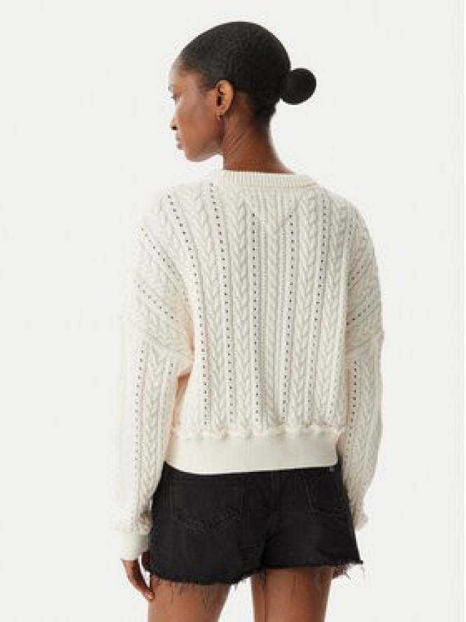 Tommy Jeans Sweter Intarsia Flag Badge DW0DW22317 Kremowy Regular Fit