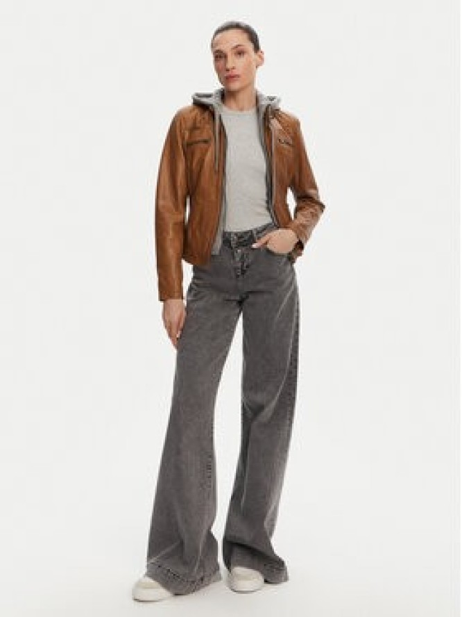 Serge Pariente Kurtka skórzana 77040 Brązowy Regular Fit