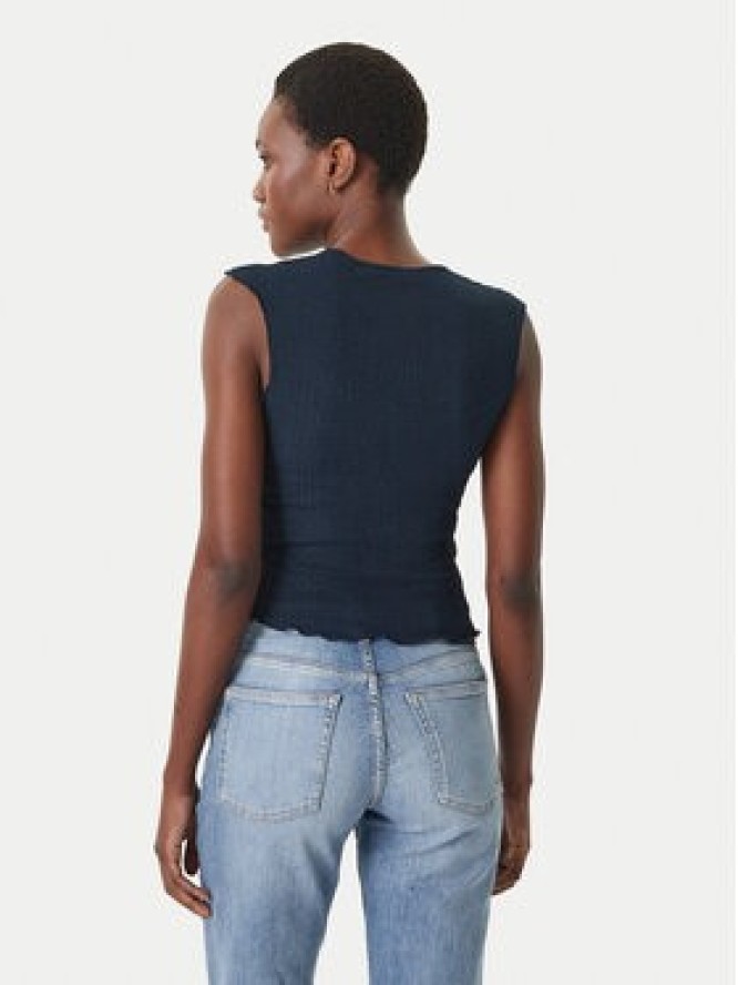 Tommy Jeans Top Smock Seersucker DW0DW22220 Granatowy Slim Fit