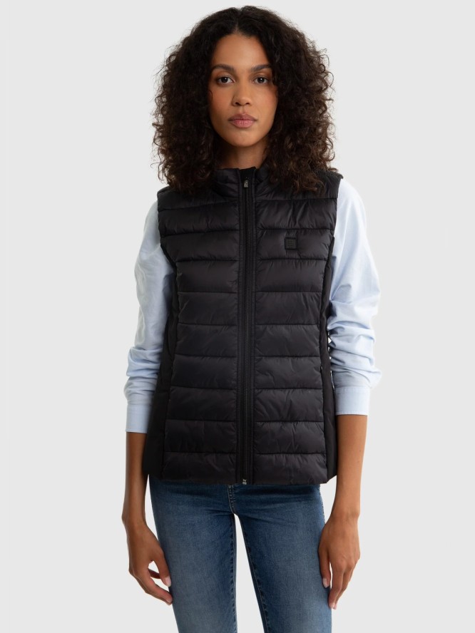 Kamizelka damska pikowana czarna Trinoe 906