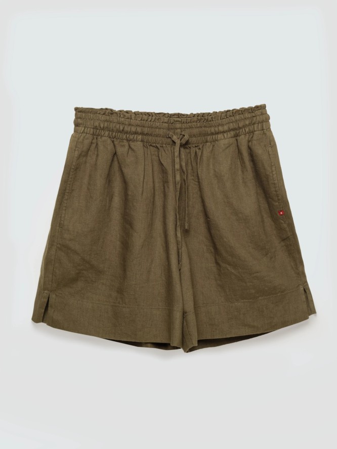 szorty damskie lniane khaki linami 303