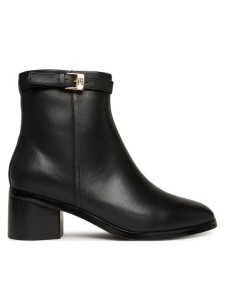 Tommy Hilfiger Botki Th Buckle Riding Mid Heel Bootie FW0FW08859 Czarny