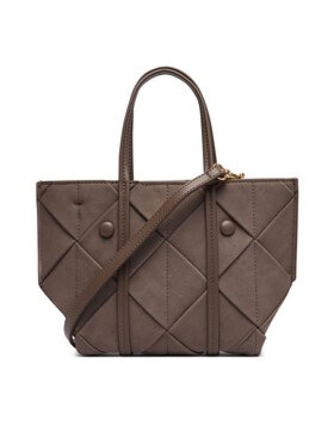 Calvin Klein Torebka Woven Sueded Mini Tote Crossbody LV04F3696G Brązowy
