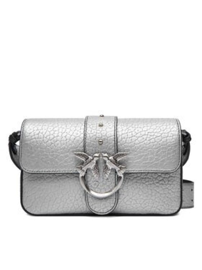 PINKO Torebka Love One Mini Slouchy Fl AI 25-26 PLTT 104340 A2JT Srebrny