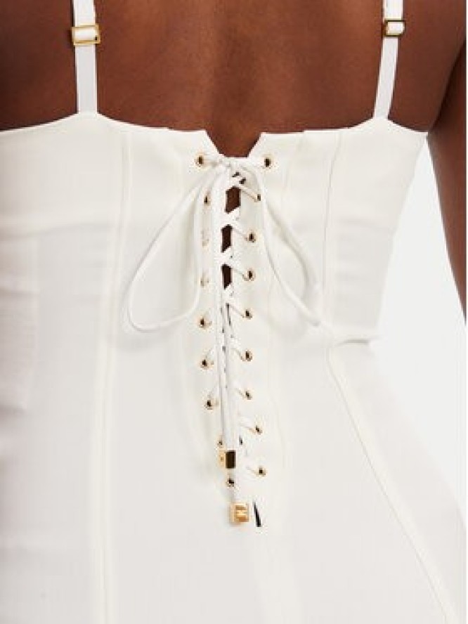 Elisabetta Franchi Sukienka koktajlowa AB74852E2 360 Biały Regular Fit