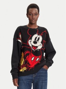 Desigual Bluza Hello Mickey 25WWSK14 Czarny Regular Fit