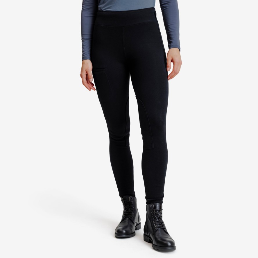 Legginsy jeździeckie damskie 100 czarne