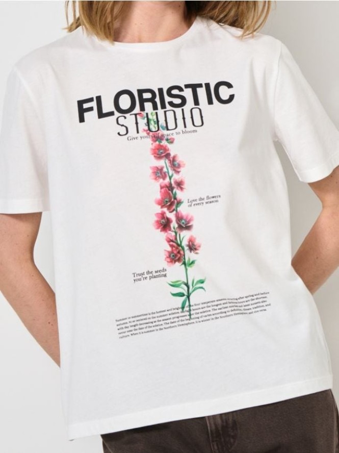 Koszulka z nadrukiem - kremowy