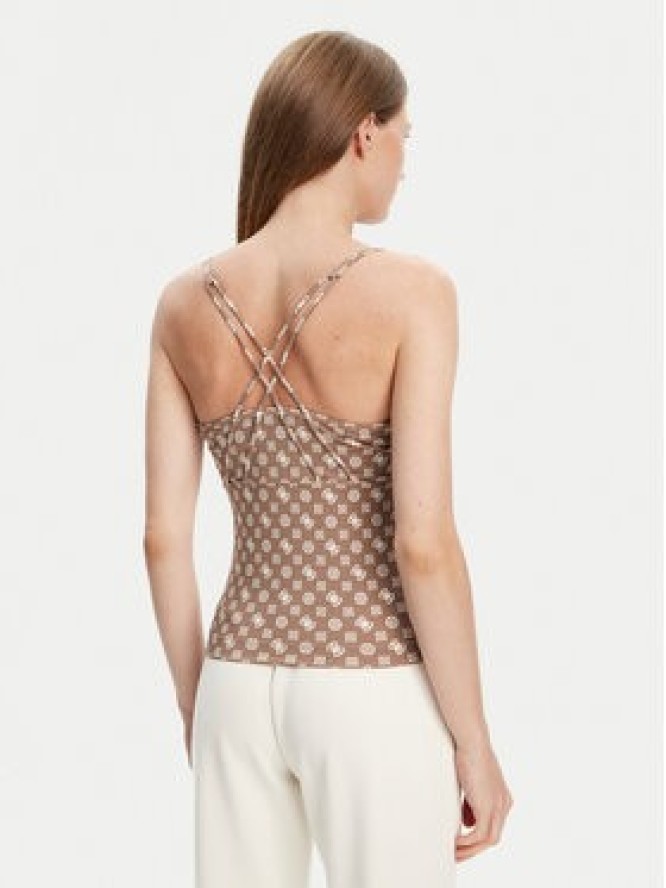 Guess Top V5YP11 MC03W Brązowy Slim Fit