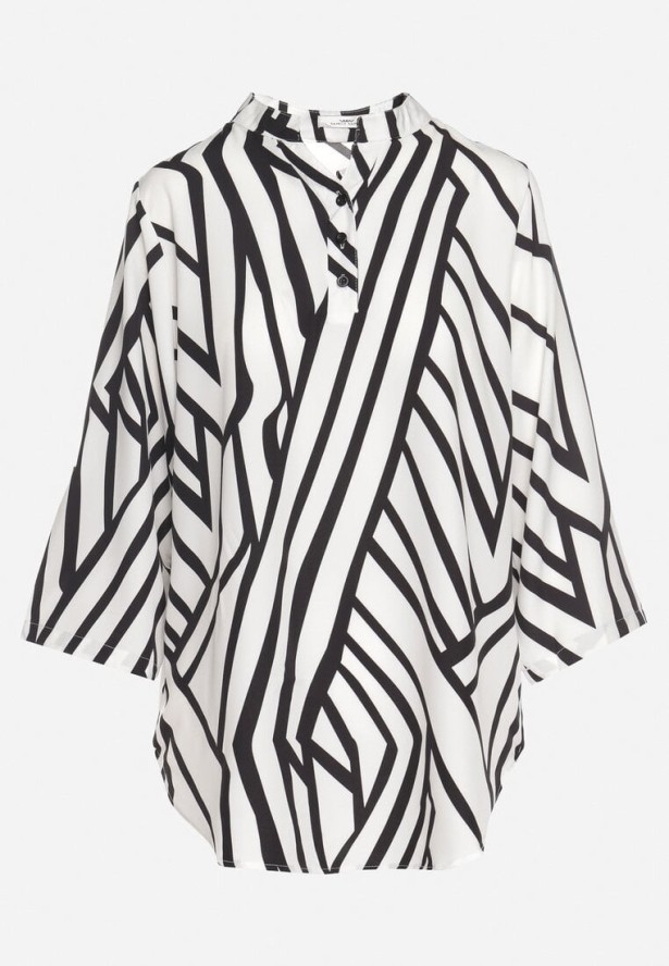 Biała Koszula z Bawełną i Geometrycznym Wzorem Tiarine