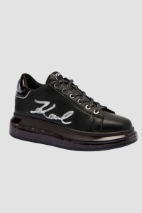 KARL LAGERFELD Czarne sneakersy damskie z brokatem KAPRI KUSHION Signia, Rozmiar 37