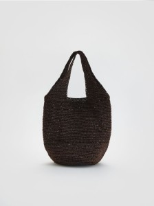 Pleciona torebka handmade - ciemnobrązowy