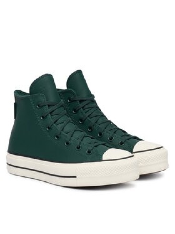 Converse Trampki Chuck Taylor All Star Lift Platform Water-Repellent A18393C Zielony ciemny