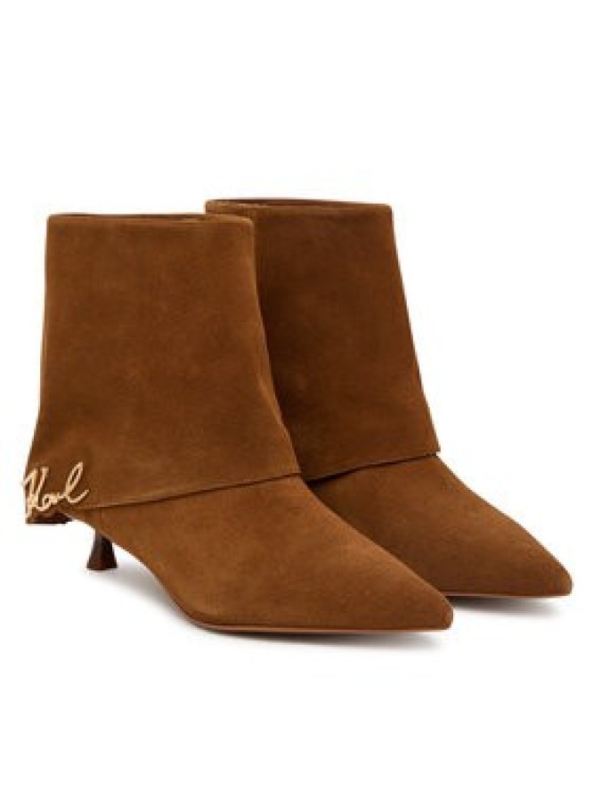 KARL LAGERFELD Botki KL30142 Brązowy