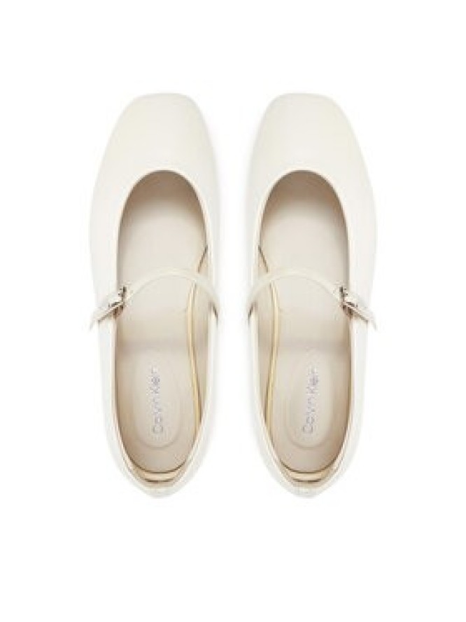 Calvin Klein Baleriny Ballerina New Buckle - Lth HW0HW02483 Beżowy