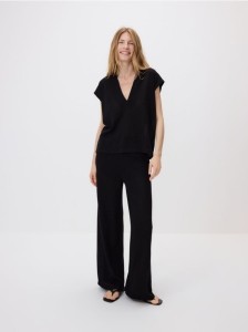 Strukturalne spodnie - czarny