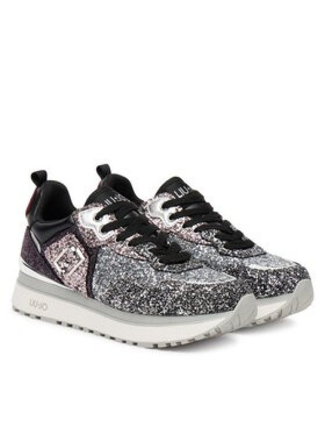 Liu Jo Sneakersy Maxi Wonder Glitter 01 BF5009 TX007 Srebrny