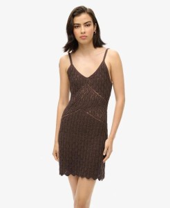 superdry Sukienka mini Crochet Cami z bawełny i poliestru
