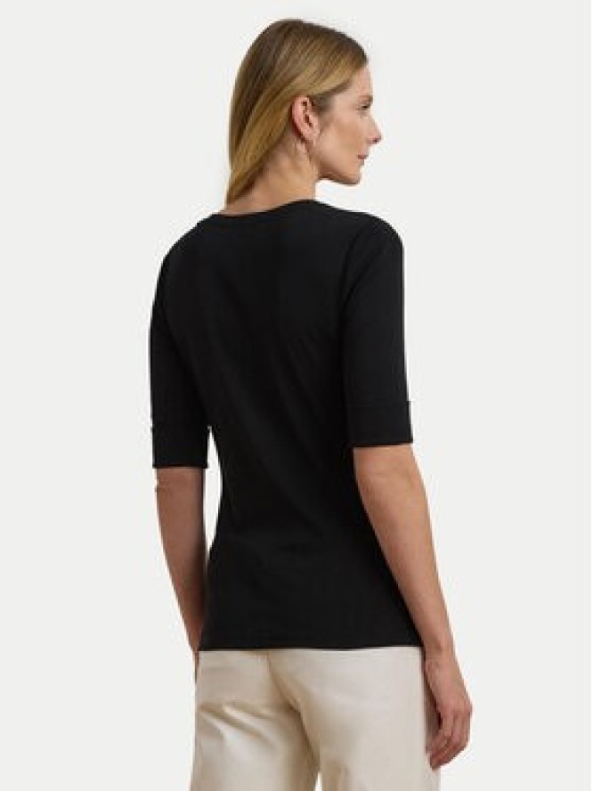 LAUREN RALPH LAUREN Bluzka 200815843003 Czarny Slim Fit