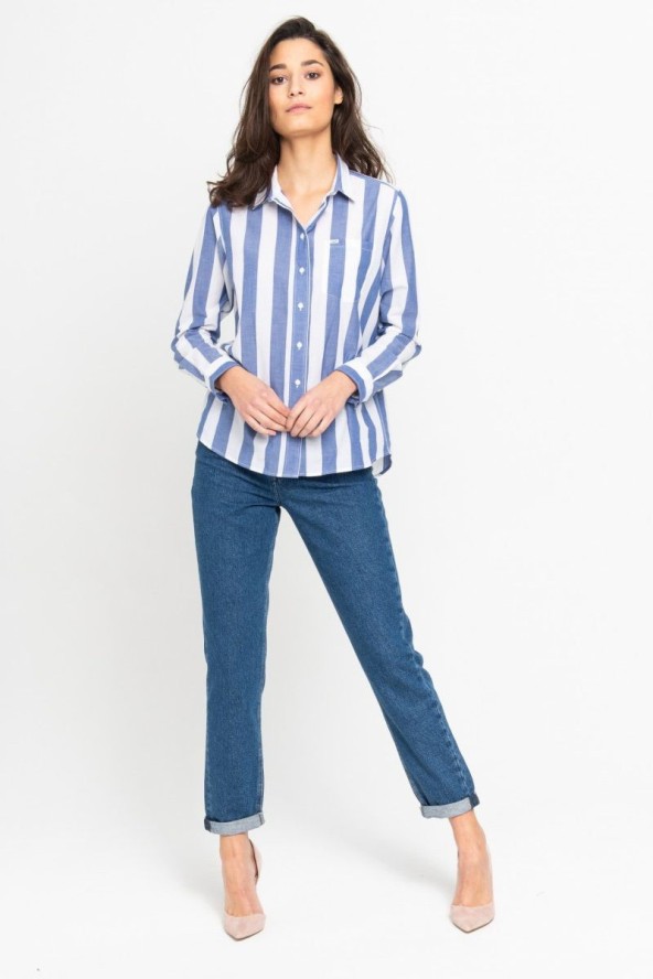 SPODNIE DAMSKIE LEE MOM STRAIGHT BLUE L32IGAEF 112107552