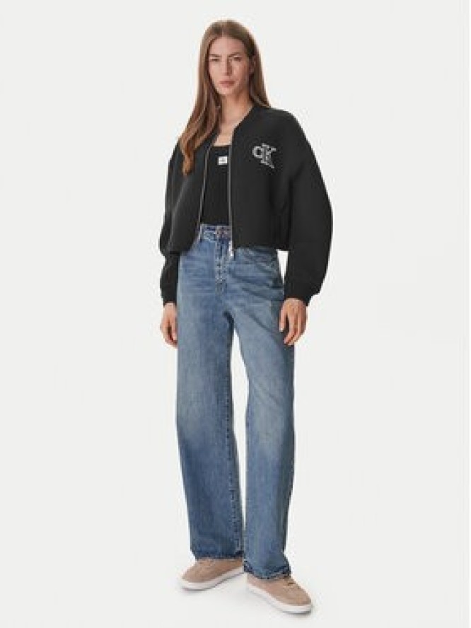 Calvin Klein Bluza LV047AB508 Czarny Boxy Fit