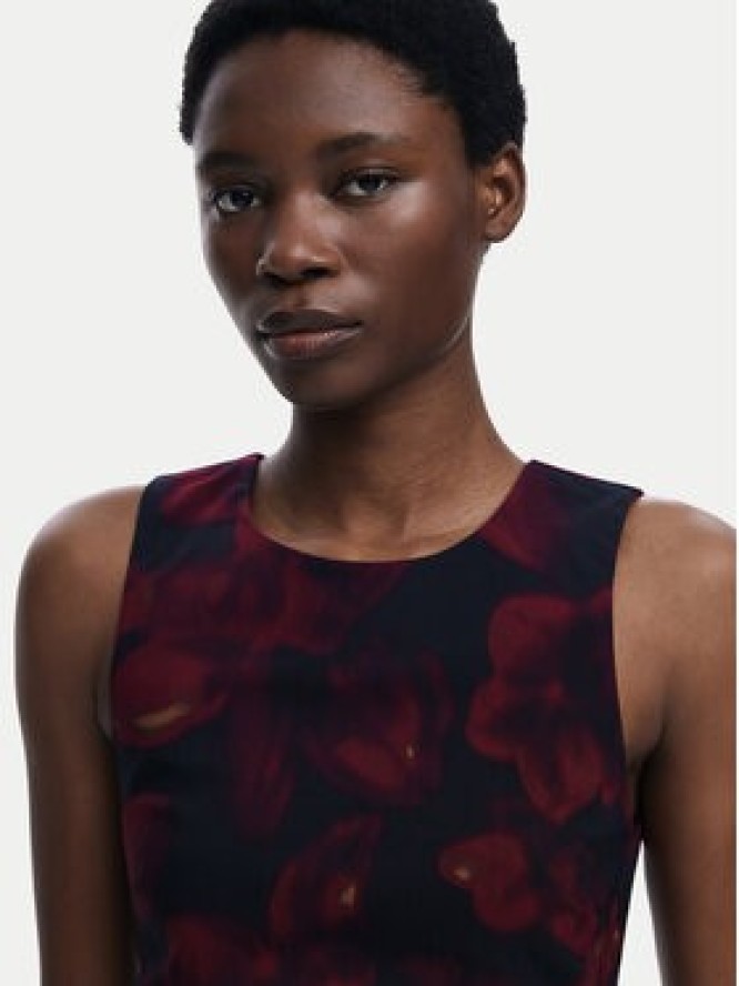 Desigual Sukienka koktajlowa Petofrunce 25WWVW20 Bordowy Slim Fit