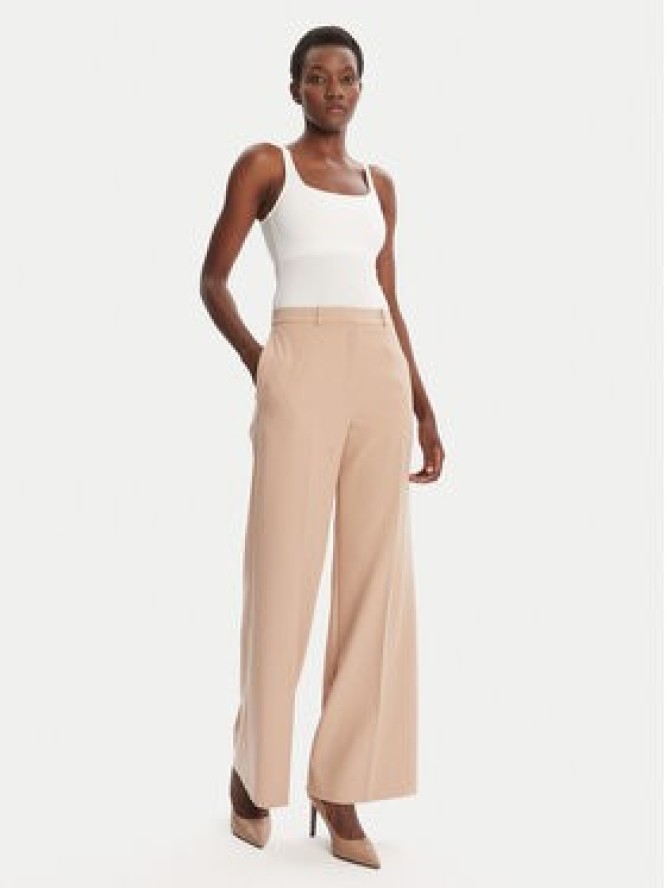 HUGO Spodnie palazzo Hasmina 50545533 Beżowy Regular Fit