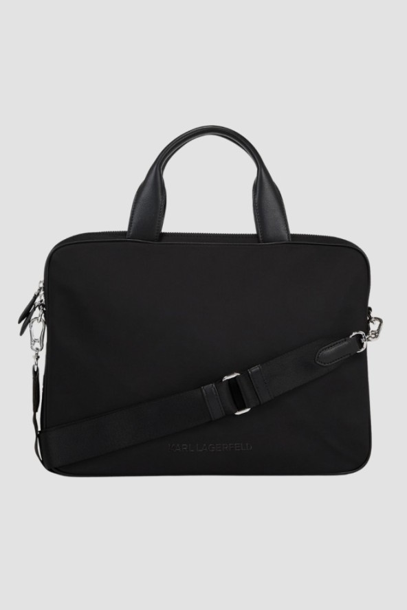 KARL LAGERFELD Czarna torba na laptopa Ikon Neop
