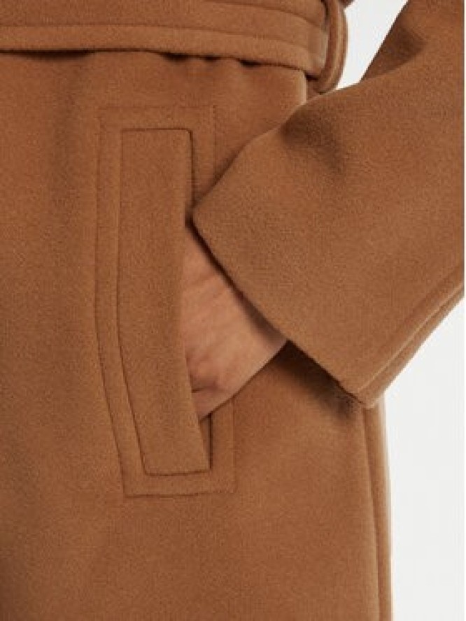 PINKO Płaszcz wełniany 105685 A2SM Brązowy Regular Fit