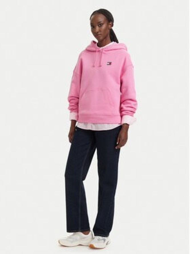 Tommy Jeans Bluza Badge DW0DW19414 Różowy jasny Boxy Fit