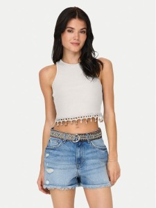 ONLY Top Shelly 15325019 Biały Slim Fit