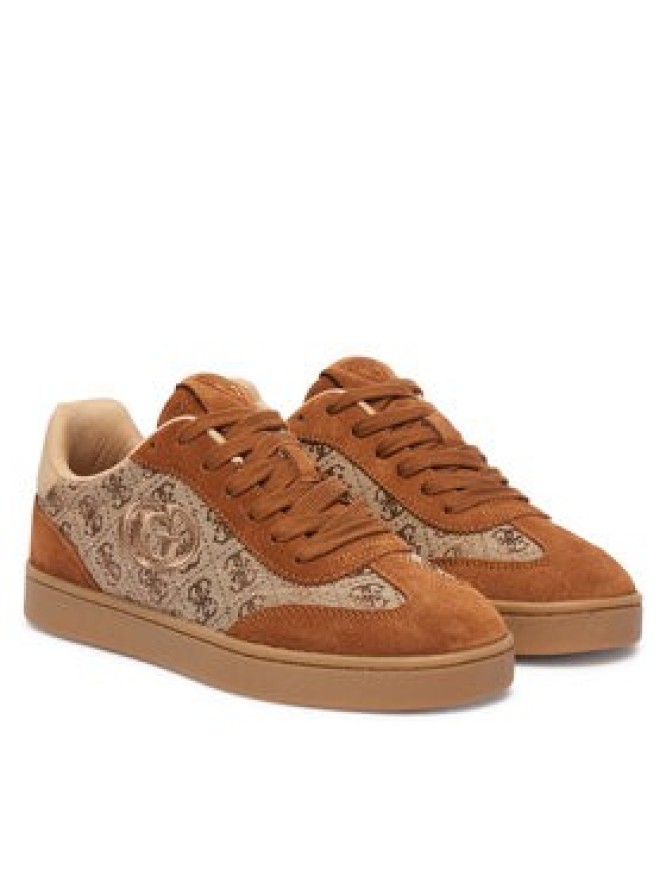 Guess Sneakersy FLTJAC LEA12 Brązowy