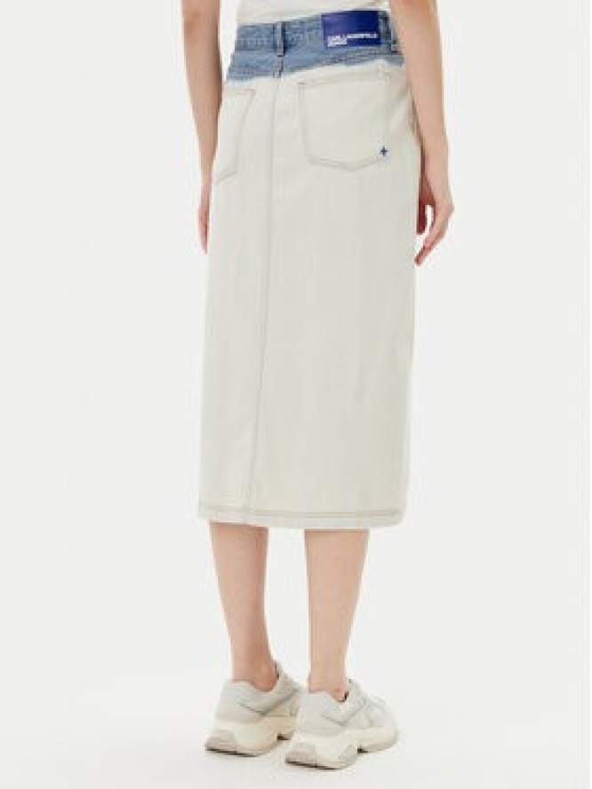 Karl Lagerfeld Jeans Spódnica jeansowa A2W12014 Écru Regular Fit