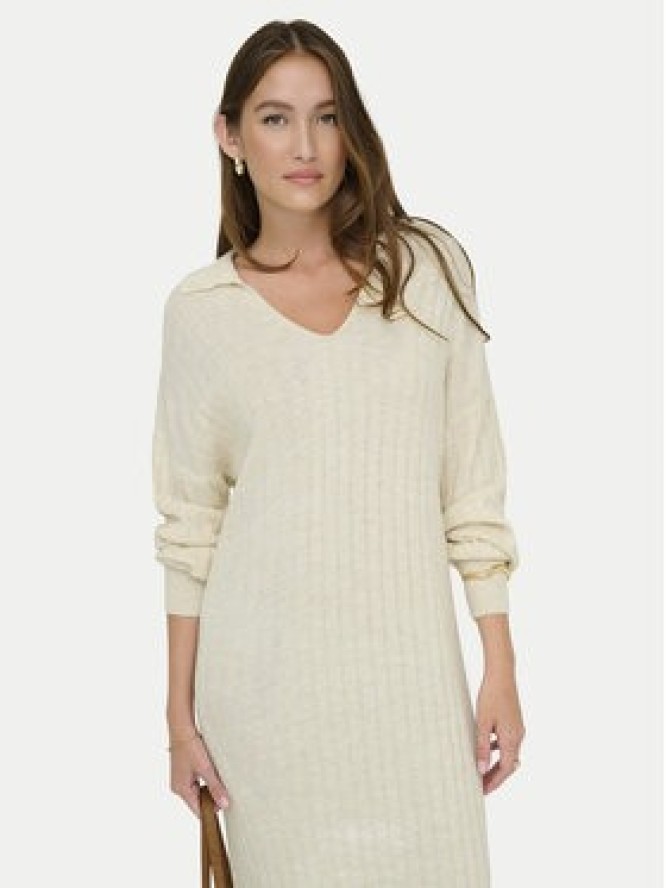 ONLY Sukienka dzianinowa Tessa 15353117 Beżowy Regular Fit