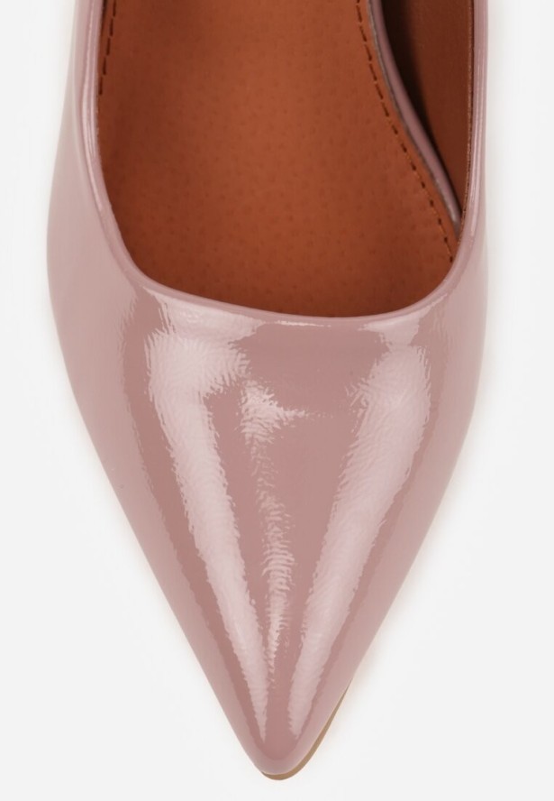 Ciemnoróżowe Szpilki Vices z Lakierowanym Połyskiem i Skórzaną Wkładką Irdlie