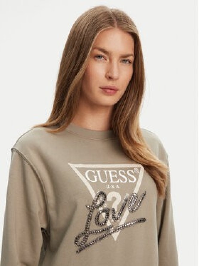 Guess Bluza W5YQ06 KB681 Zielony Regular Fit