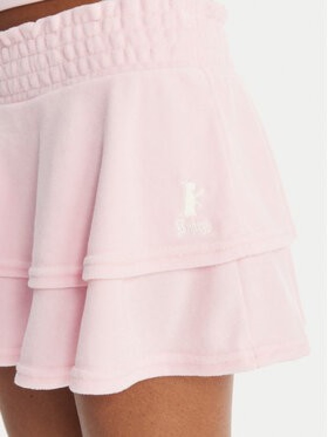 Juicy Couture Spódnica mini Smocked Terry JCGGS126006 Różowy Regular Fit