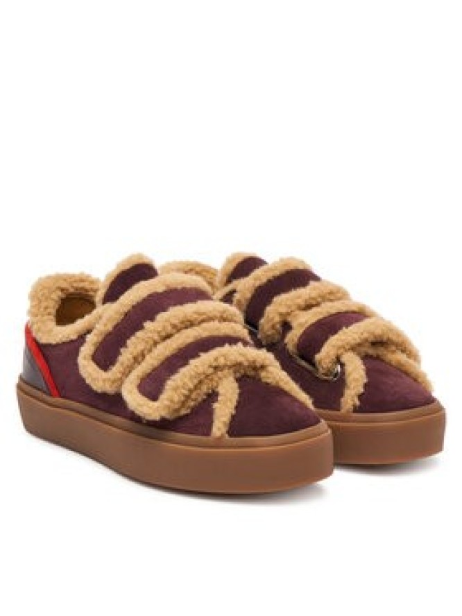 Inuikii Sneakersy Lila Shearling Low Velcro 1001.001.0561.518 Bordowy