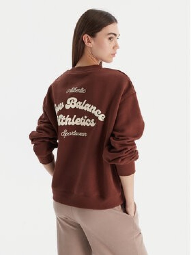 New Balance Bluza WT53516 Brązowy Relaxed Fit